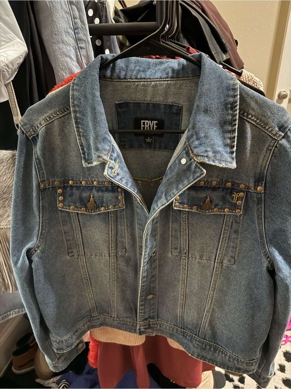 FRYE Light and Medium Blue Denim Jacket